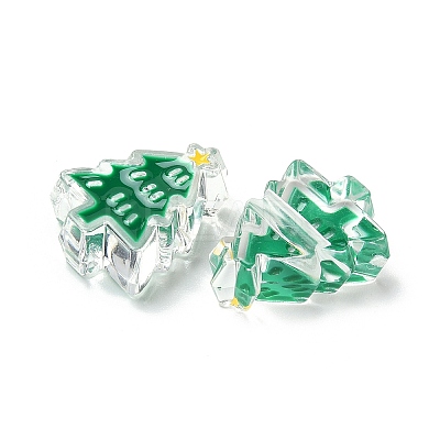 Christmas Decorations Theme Opaque Acrylic Bead with Enamel OACR-Z021-01L-1