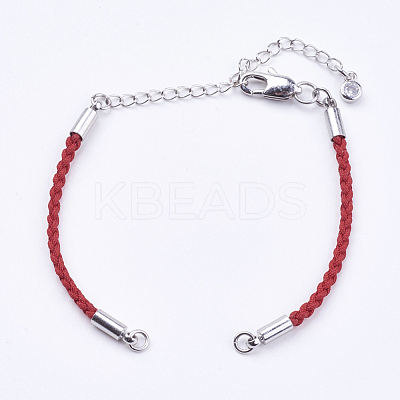 Braided Cotton Cord Bracelet Making MAK-I006-22P-1