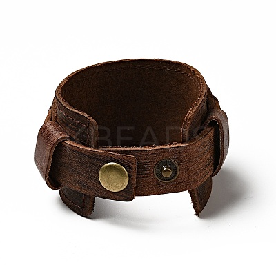 Cowhide Cord Wide Cord Bracelets BJEW-P0001-11A-1