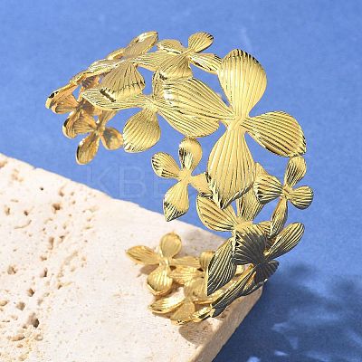 304 Stainless Steel Open Cuff Bangles for Women BJEW-U019-01G-1