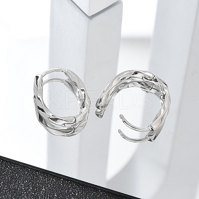 Brass Twist Hoop Earrings EJEW-Q014-02P-1