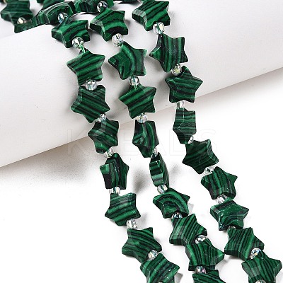 Dyed Synthetic Malachite Beads Strands G-T138-191-1
