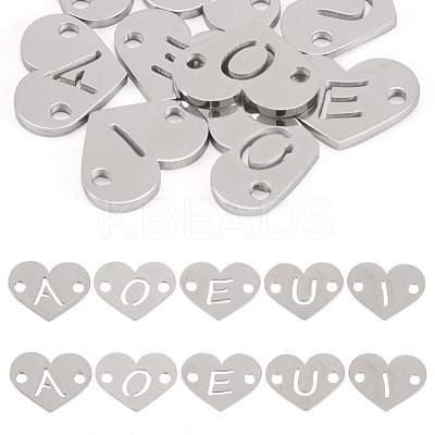 10Pcs 5 Styles 304 Stainless Steel Links STAS-TA0002-76-1