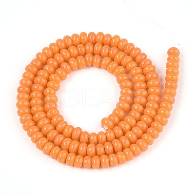 Opaque Solid Color Glass Beads Strands GLAA-ZX008-4mm-18L-1