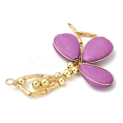 Handmade Electroplated Synthetic Non-magnetic Hematite & Glass Big Pendants PALLOY-JF02960-1