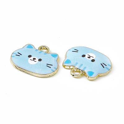 Painted Alloy Pendants PALLOY-P288-02G-08-1