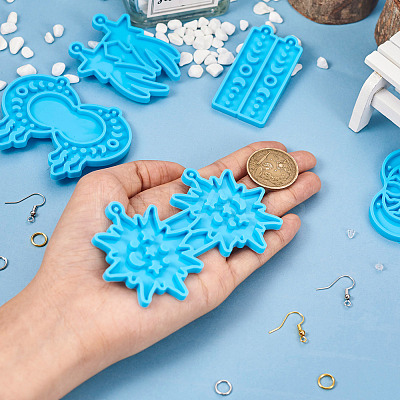 5Pcs 5 Style Moon Phase & Star Pendant Silicone Molds DIY-TA0004-98-1