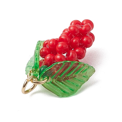 Glass Seed Beaded Grape Pendants PALLOY-MZ00467-05-1