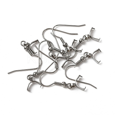 304 Stainless Steel Earring Hooks STAS-WH0035-14P-1