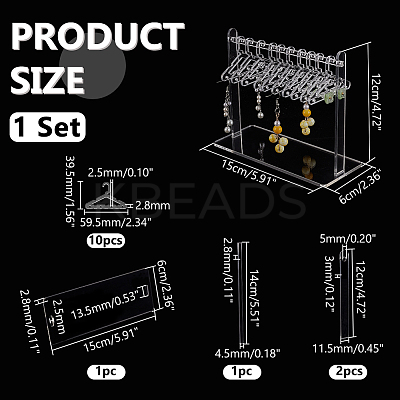 Coat Hanger Removable Acrylic Earring Displays EDIS-WH0041-02B-01-1