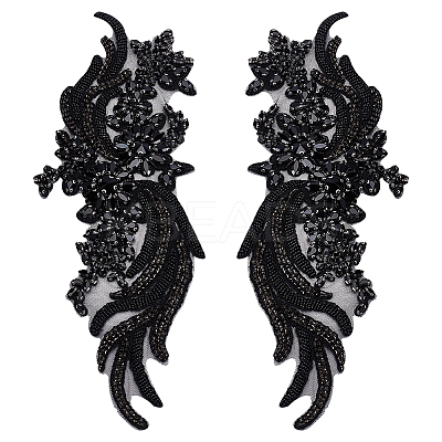 Glass Rhinestone Cloth Patches DIY-WH0888-887-1