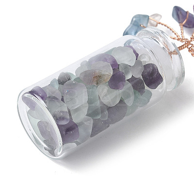 Natural Fluorite Chips Tree Decorations DJEW-P021-E03-1