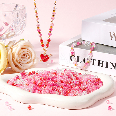 1000Pcs 5 Colors Valentine's Day Transparent Acrylic Beads MACR-SP0001-29A-1