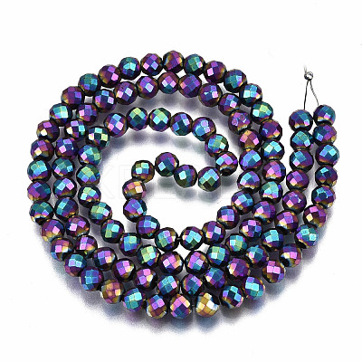 Rainbow Electroplate Non-magnetic Synthetic Hematite Beads Strands G-T114-60B-M-1