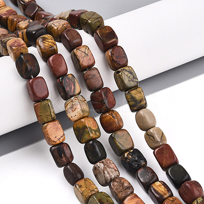 Natural Polychrome Jasper/Picasso Stone/Picasso Jasper Beads Strands G-T140-60B-1