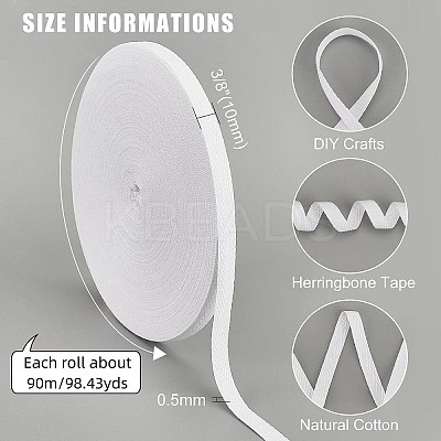 Cotton Cotton Twill Tape Ribbons OCOR-WH0057-30A-01-1