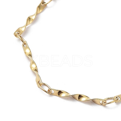 Ion Plating(IP) 304 Stainless Steel Twist Bar Link Chain Bracelets BJEW-K226-09G-1