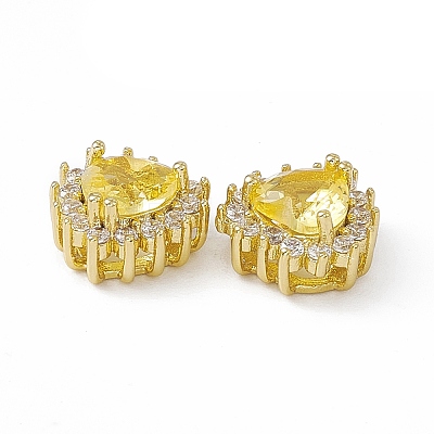 Rack Plating Brass Micro Pave Cubic Zirconia Beads KK-C007-12G-04-1