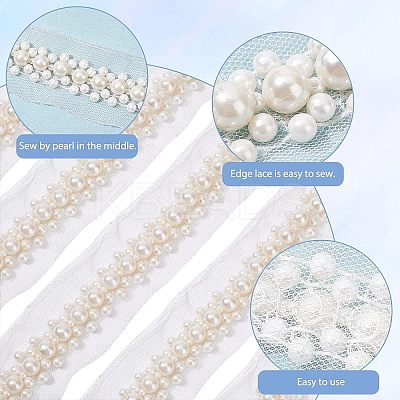 Fabric with Plastic Beads Ribbon OCOR-FG0001-29-1