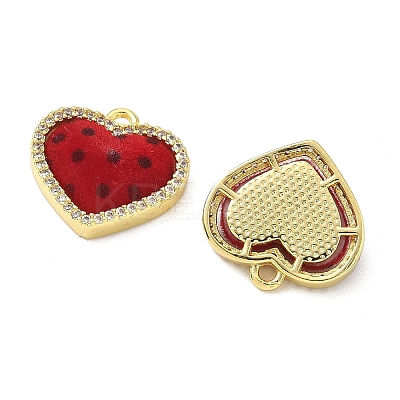 Brass Micro Pave Cubic Zirconia Pendants KK-C158-03A-G-1