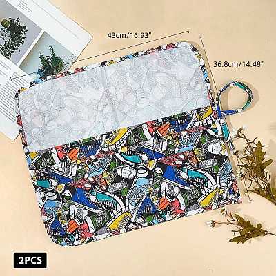Shoes Printed Canvas Painting Brush Pen Storage Bag AJEW-WH0162-22-1