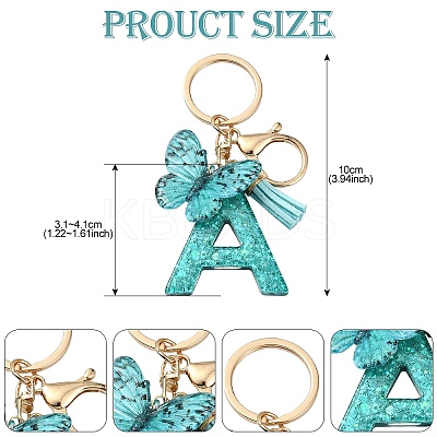Resin & Acrylic & Faux Suede Tassel Keychain X1-KEYC-YW00119-01-1