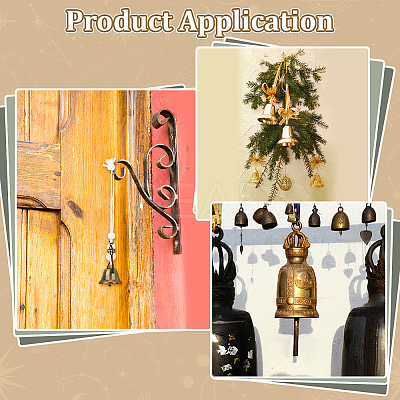 5Pcs 5 Sets Iron Bell Hanging Ornaments HJEW-PH02192-1