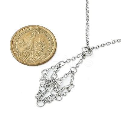 Tarnish Resistant 304 Stainless Steel Cable Chains Macrame Pouch Empty Stone Holder for Pendant Necklaces Making NJEW-TA00086-01-1