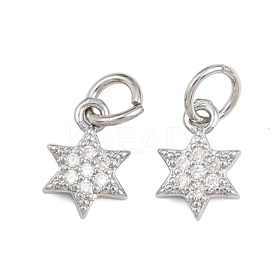 Brass Micro Pave Cubic Zirconia Pendants ZIRC-K070-41P-1