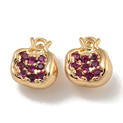 Brass Micro Pave Clear Cubic Zirconia Charms KK-U037-12G-04-1