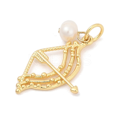 Natural Cultured Freshwater Pearl & Brass Pendants KK-U062-13G-1