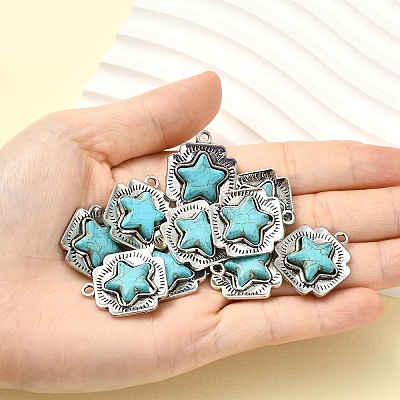 10Pcs Synthetic Turquoise Pendants FIND-YW0009-37-1