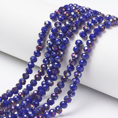 Electroplate Opaque Glass Beads Strands EGLA-A034-P4mm-F14-1