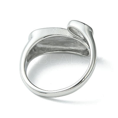 Non-Tarnish 304 Stainless Steel Oval Open Cuff Ring RJEW-Z028-01P-1