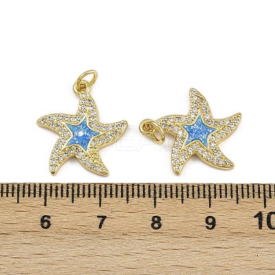 Brass Micro Pave Cubic Zirconia Enamel Pendants KK-L249-04G-02-1