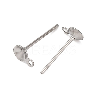 Anti-Tarnish 304 Stainless Steel Stud Earring Findings STAS-S151-01P-F-1