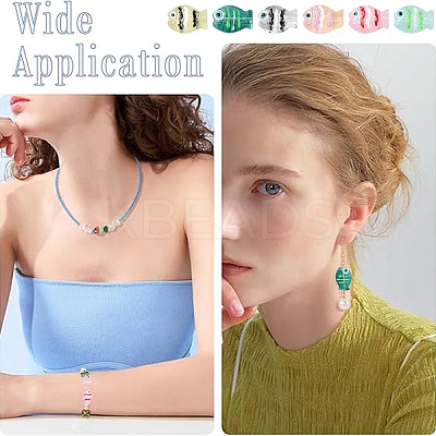 12Pcs 6 Colors Transparent Glass Beads LAMP-YW0004-22-1