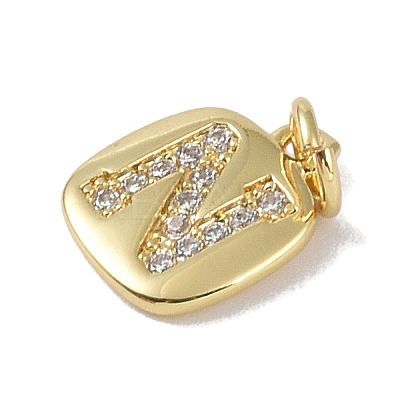 Rack Plating Brass Micro Pave CLear Cubic Zirconia Charms KK-E110-14G-N-1