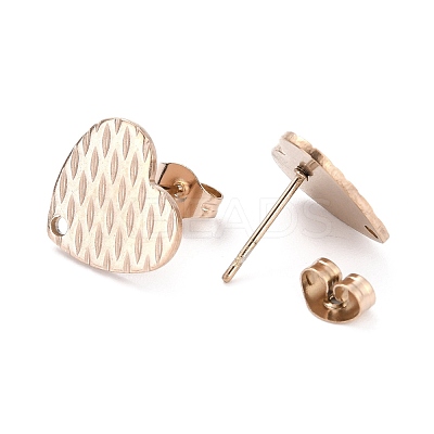 Ion Plating(IP) 304 Stainless Steel Stud Earring Findings STAS-I183-04B-RG-1