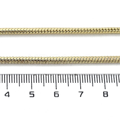 Brass Round Snake Chain Necklaces with OT Clasps for Men Women NJEW-G160-06G-1
