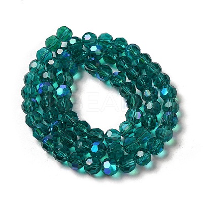Electroplate Transparent Glass Beads Strands X-EGLA-A035-T8mm-L12-1