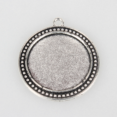Tibetan Style Alloy Pendant Cabochon Settings TIBEP-N003-67AS-1