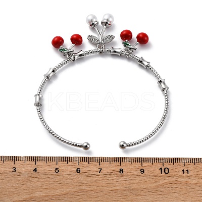 Brass Micro Pave Clear Cubic Zirconia Cuff Bracelets BJEW-M075-01P-1