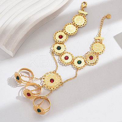 Bohemian Brass Finger Ring Bracelets KT1838-2-1