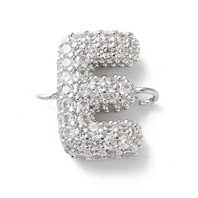 Brass Micro Pave Cubic Zirconia Letter Links KK-I717-04E-P-1