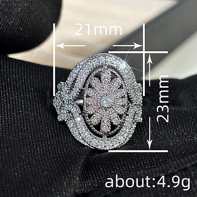 Brass Micro Pave Cubic Zirconia Finger Rings for Women FS-WGE2DD0-01-1