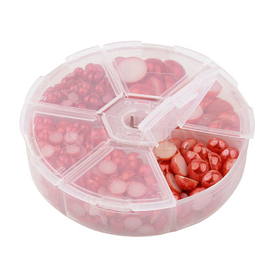 1Box ABS Plastic Imitation Pearl Dome Cabochons SACR-X0002-01-B-1
