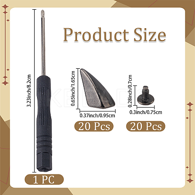 20 Bags Spiked Cone Alloy Rivets FIND-CL0001-93B-1
