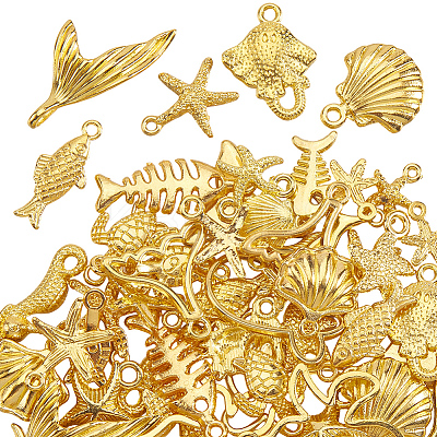 60Pcs Tibetan Style Alloy Pendants FIND-SP0004-07G-1