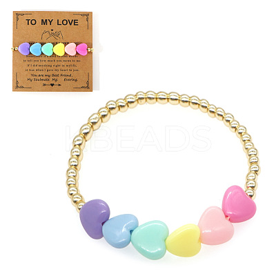 Round Brass Beaded Stretch Bracelets for Couple NK3588-2-1